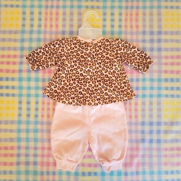 GERBER ♡ Precious Sweet Baby Girl Pink|Brown|Tan 2pc Leopard Print Outfit NB|3M - Picture 3 of 17